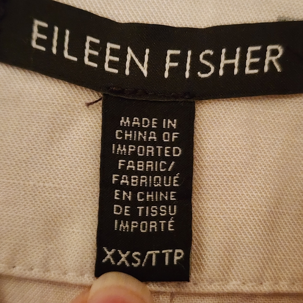 Eileen Fisher Ivory Long Button Front Coat - Picture 10 of 11